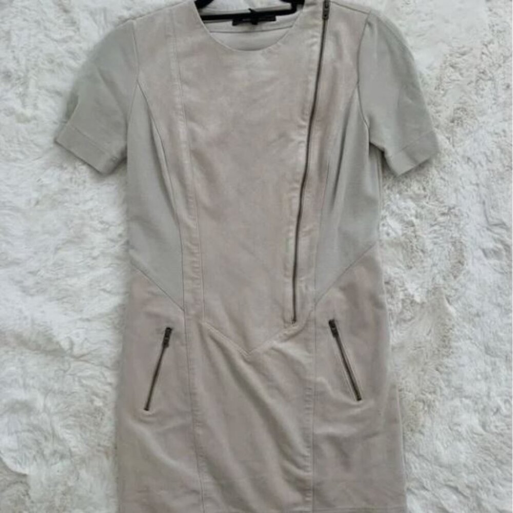 BCBG MAXAZRIA Heather Blocked Faux Suede Dress - Picture 6 of 6